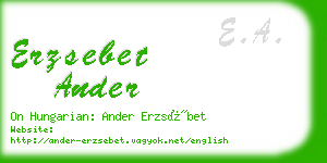 erzsebet ander business card